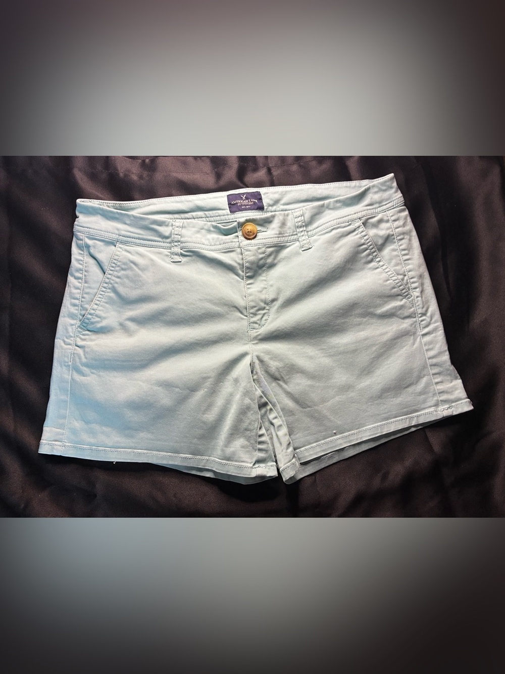 American Eagle Outfitters Women's Mint Midi Stretch Chino Shorts Size 10